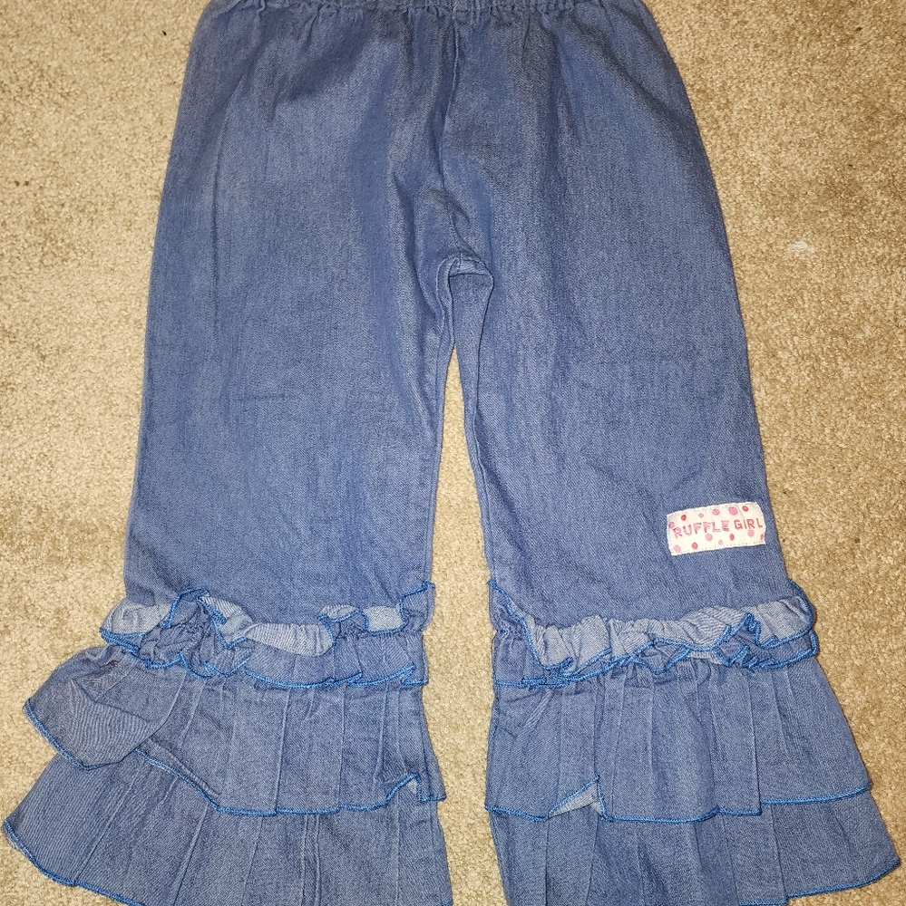 Ruffle Girl Denim Pants